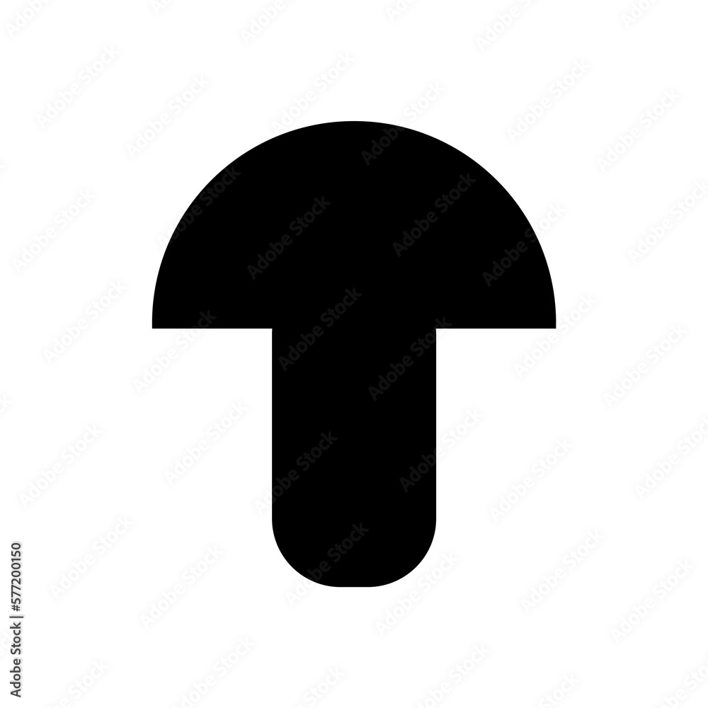 Mushroom icon isolated on white background. Mushroom black pictogram illustration Mushroom icon isolated on white background. Mushroom black pictogram illustration