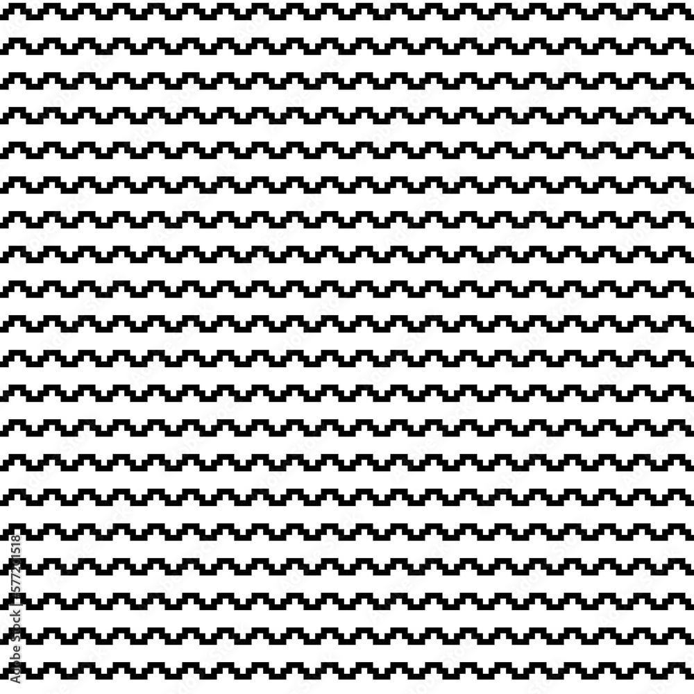Seamless pattern with zigzag lines. Wavy stripes. Square waves image. Ethnic embroidery background. Mosaic motif. Folk wallpaper. Digital paper, textile print, wed design. Ancient backdrop. Vector art Seamless pattern with zigzag lines. Wavy stripes. Square waves image. Ethnic embroidery background. Mosaic motif. Folk wallpaper. Digital paper, textile print, wed design. Ancient backdrop. Vector art