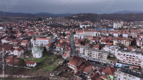 Panorama Of Knjazevac City Center, Aerial View, Serbia photo