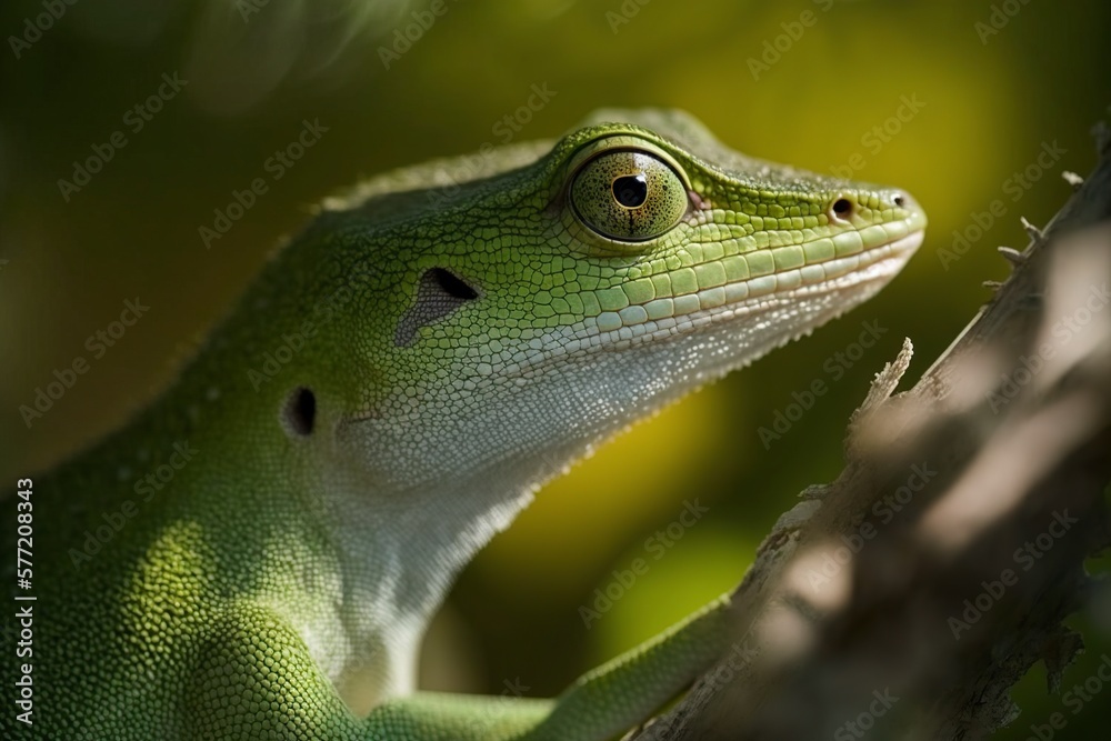 illustration, a lizard on a tree branch,generative ai illustration, a lizard on a tree branch,generative ai