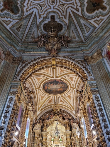 Hand painted ceiling of a beautiful church in Minas Gerais, Brazil. 