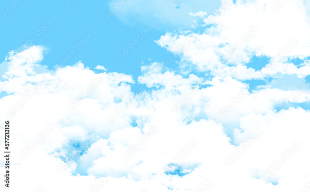 雲が広がる晴天のイラスト