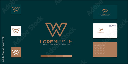 logo letter w modern brand identity pack