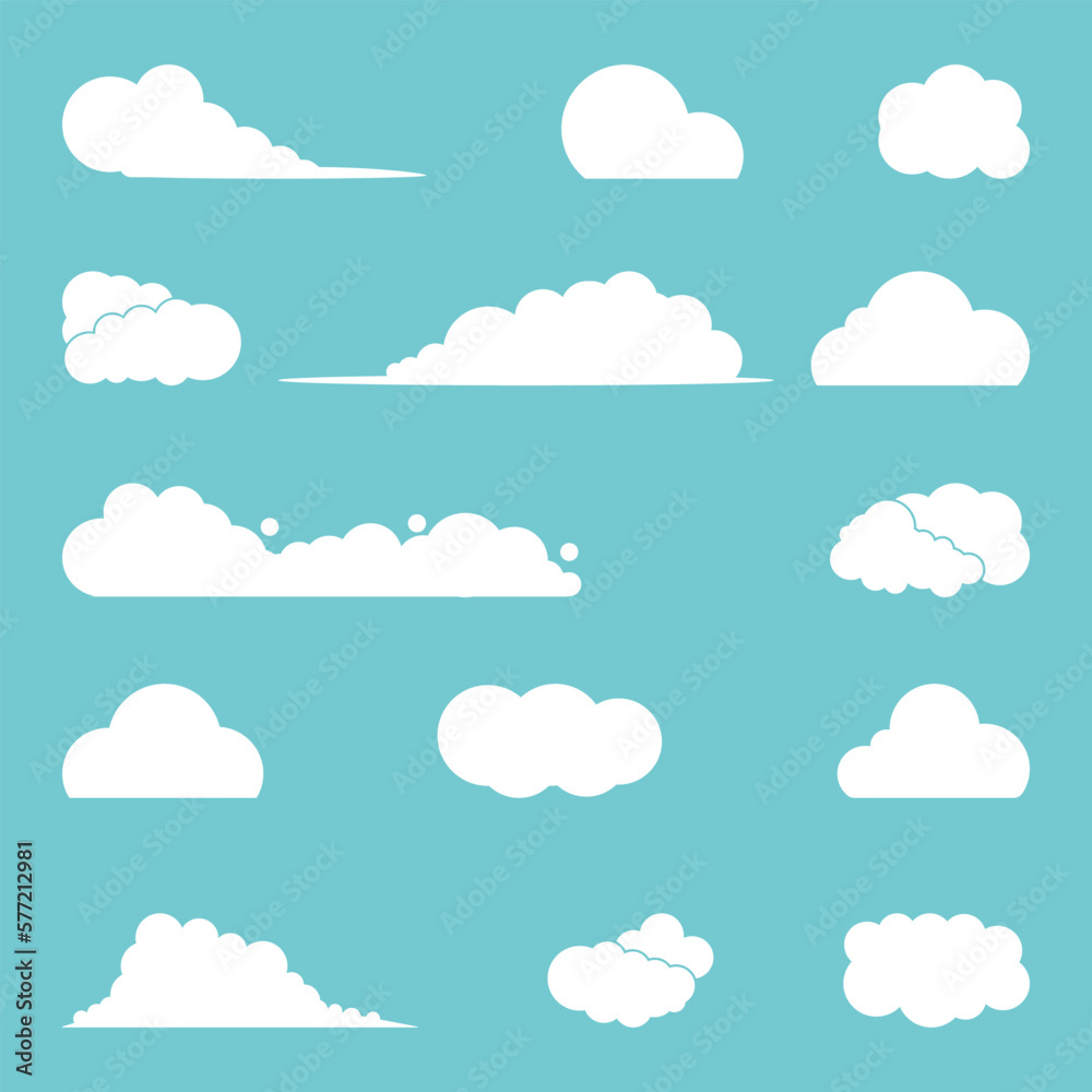 Clouds icon. Sky. Set. Vector illustration. Clouds icon. Sky. Set. Vector illustration.