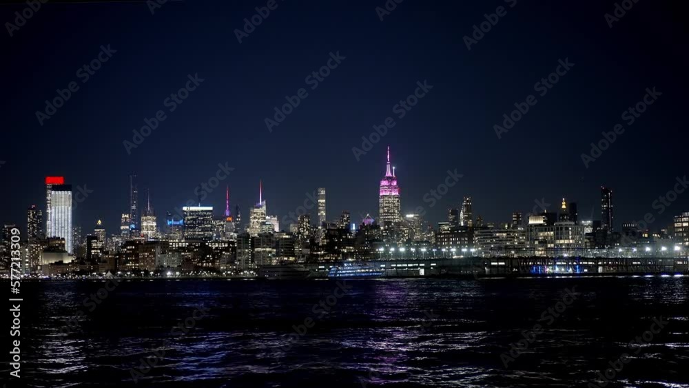 Manhattan city lights at night - travel photography Manhattan city lights at night - travel photography