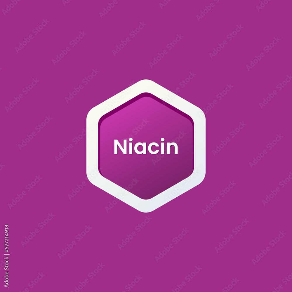 Niacin icon vector or Niacin label vector isolated in flat style. Best