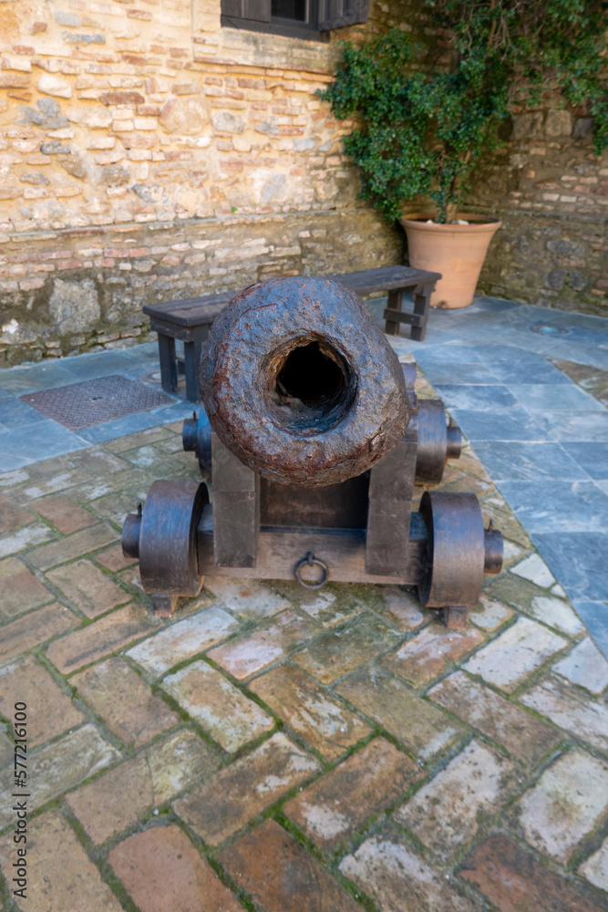 A very old iron cannon