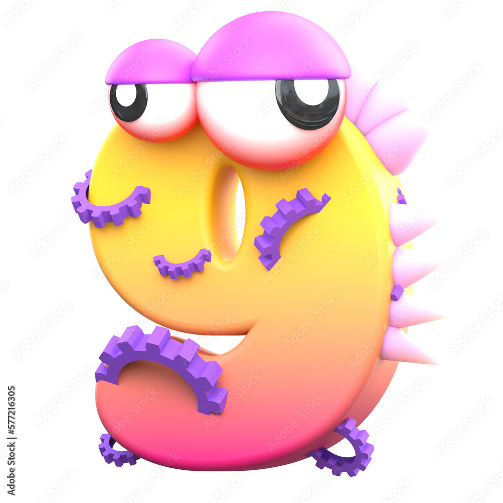 Fototapeta premium monster number 3d illustration
