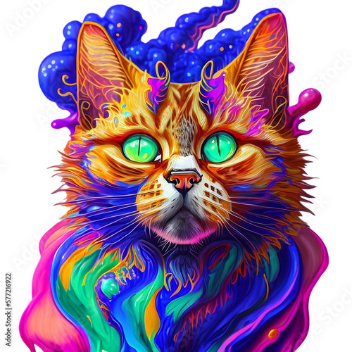 Colorful Abstract Cat © Ian