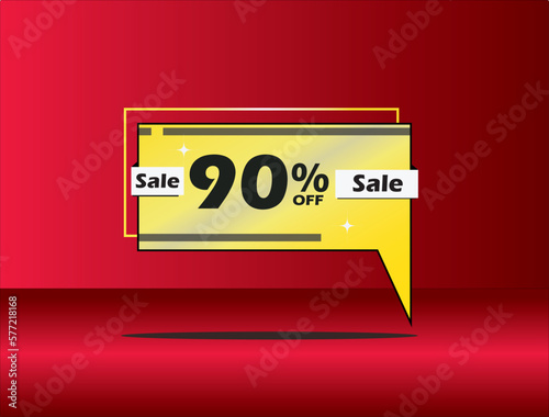 90 percentage discount red label gold gradient shadows ninety