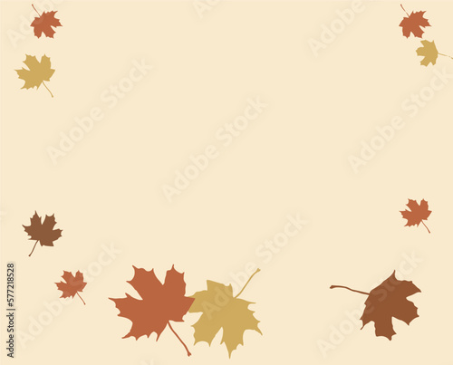 Maples leaves falling make a frame on a page in this vector image that is a graphic resource.