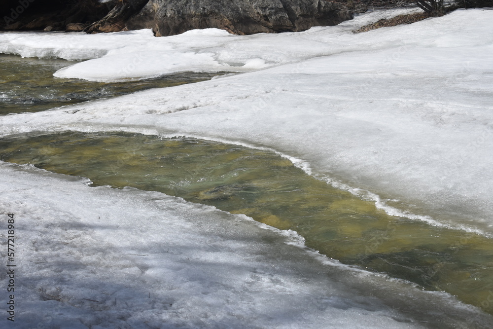 Frozen River Bed Grant Colorado in Winter Frozen River Bed Grant Colorado in Winter
