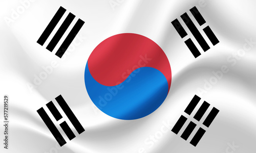 South Korea flag. Flag of South Korea. Vector flag illustration. Official colors and proportion correctly. South Korea banner