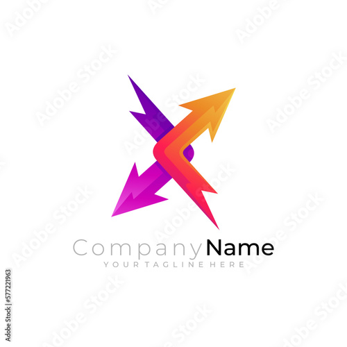 Free Download Simple letter X logo and arrow design combination, X logo - GFXLoad