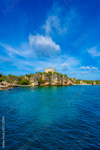 Spanish Fort overlooking ocean in Caribbean