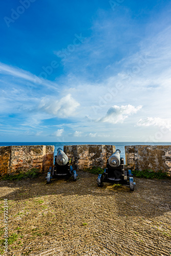 Canons in Spanish Fort overlooking ocean