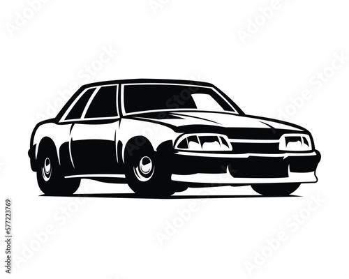 1990 mustang car logo. silhouette vector design. isolated white background. Best for badge  emblem  icon  sticker design  car industry. available in eps 10.