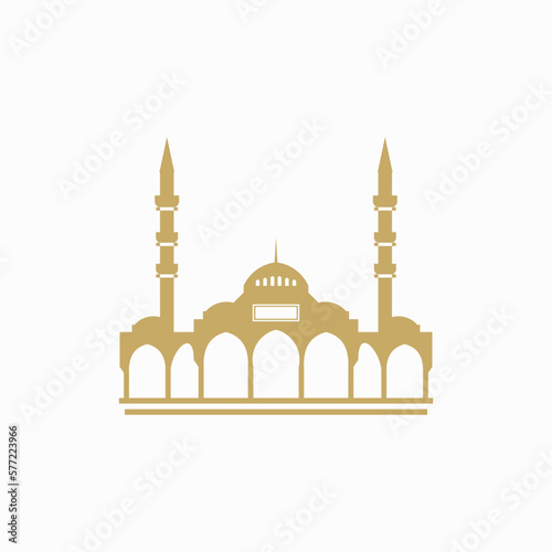Islamic mosque silhouette logo icon vector template 