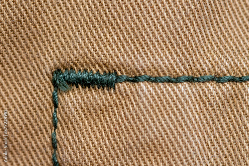 bar-tack or bar tack stitches on twill material