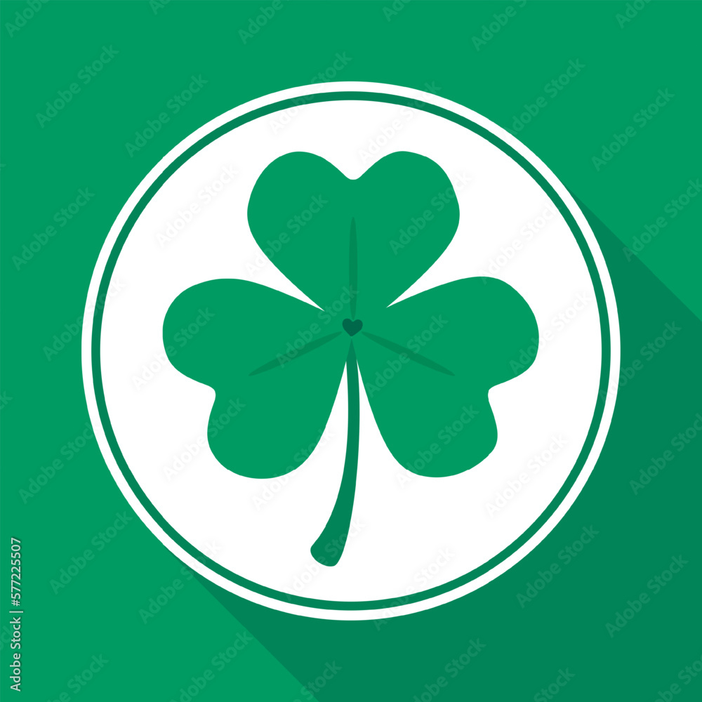 Clover icon isolated on white background. Clover sign illustration pictogram. Symbol of St. Patrick's Day. Vector Illustration in flat style. Clover icon isolated on white background. Clover sign illustration pictogram. Symbol of St. Patrick's Day. Vector Illustration in flat style.