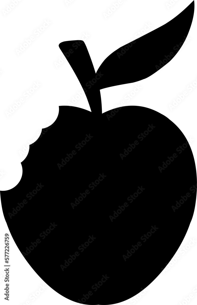 Obraz premium Apple Silhouette Vector Illustration