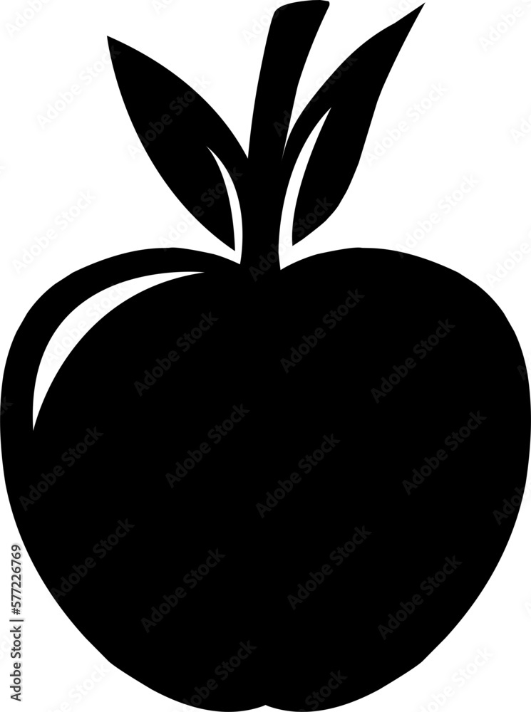 Apple Silhouette Vector Illustration Apple Silhouette Vector Illustration