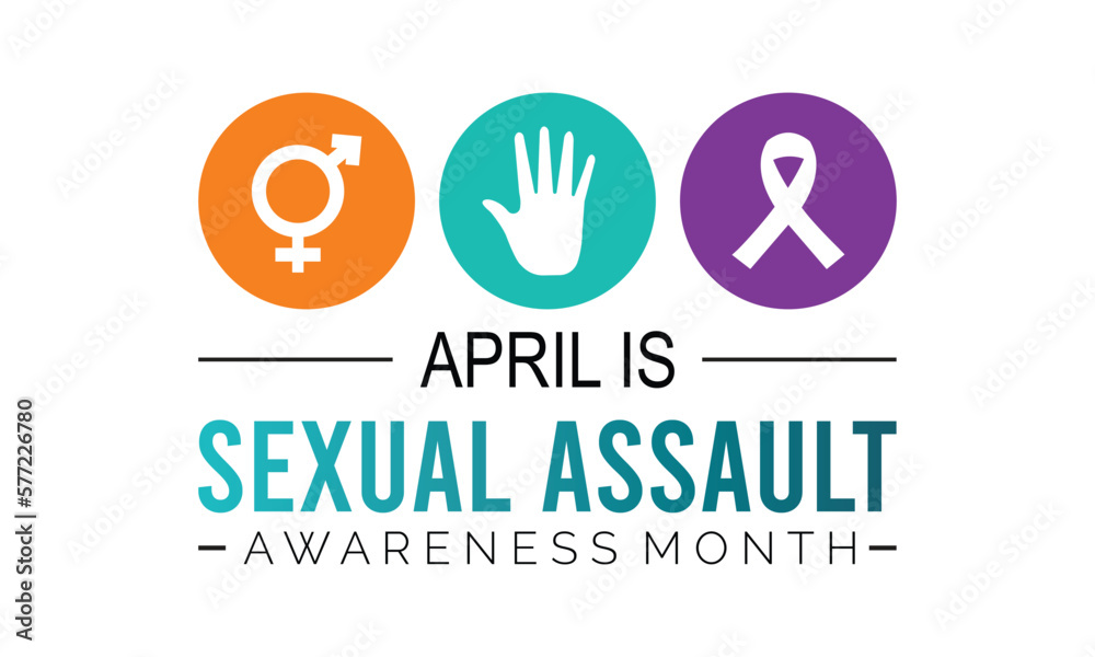 Vector illustration on the theme of SEXUAL ASSAULT AWARENESS MONTH awareness Month of April.Poster , banner design template Vector illustration. Vector illustration on the theme of SEXUAL ASSAULT AWARENESS MONTH awareness Month of April.Poster , banner design template Vector illustration.