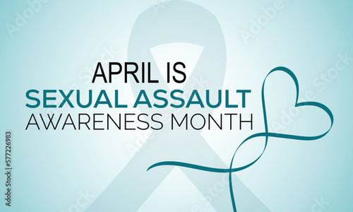 Vector illustration on the theme of SEXUAL ASSAULT AWARENESS MONTH awareness Month of April.Poster , banner design template Vector illustration.