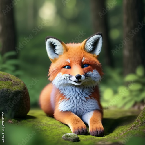 Cute and adorable baby fox ...