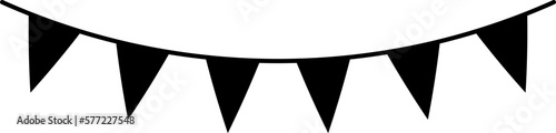 Vector silhouette of decorative party pennants. Celebrate flags on white background..eps
