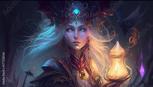 female sorceress digital art illustration photo