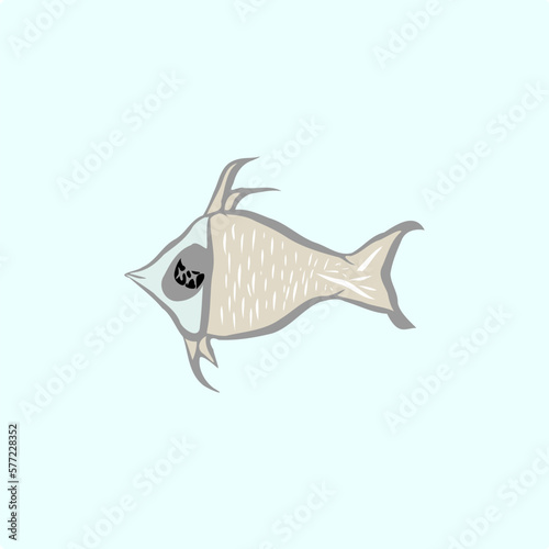 Fish with black bruise eye