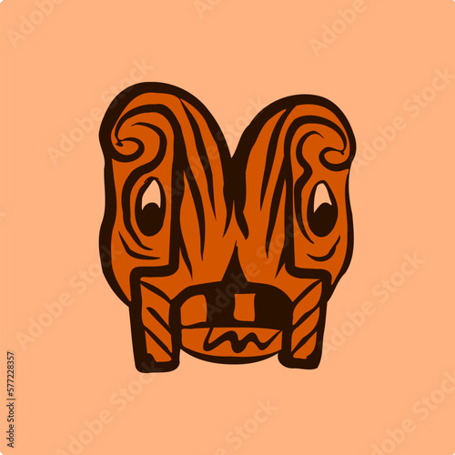 Abstract brown ghost mask texture