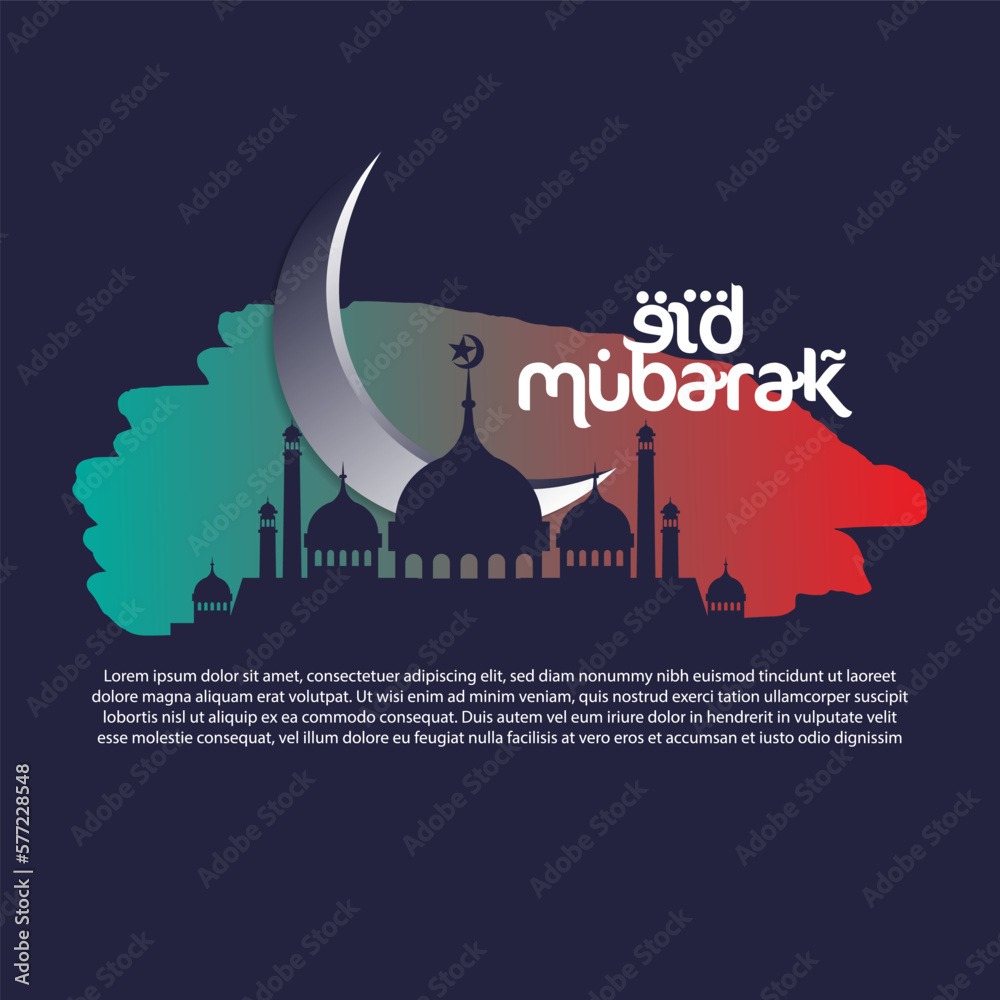 Eid Mubarak Template Designs or Eid Mubarak Templates. Holy Day for Muslims and Muslims. Vector Illustration. Perfect for posters, banners, campaigns and greeting cards