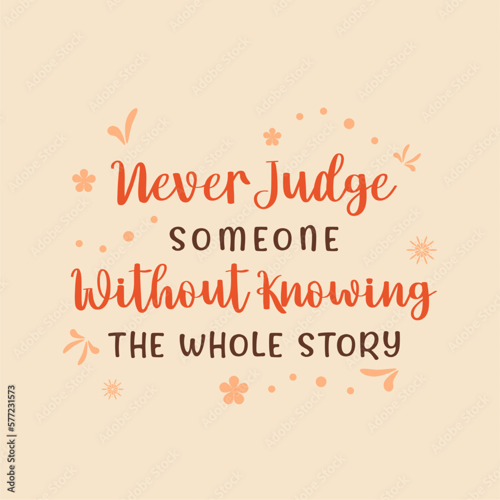 vector quote, never judge someone