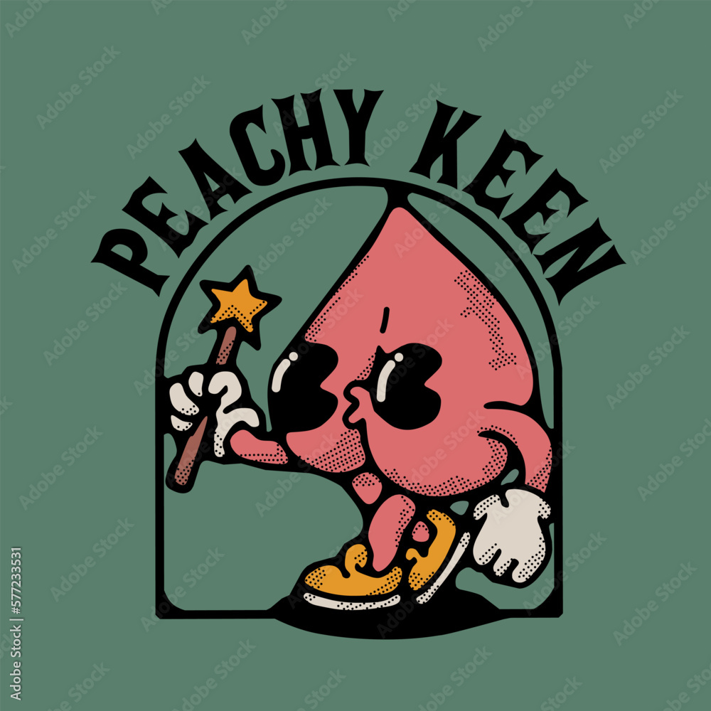 Poster Peachy keen retro style Poster Peachy keen retro style