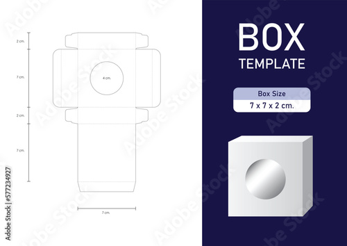 box packaging die cut and mock up template for cookie , gift, soap