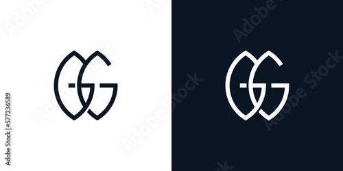 Modern and cool letter GG initials logo design