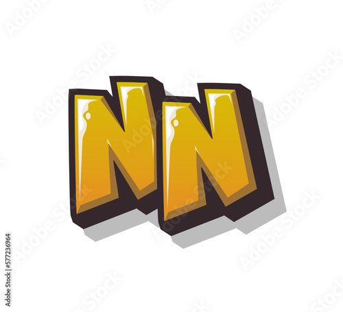 Vector Logo Graffiti Handlettering Initial Letter NN