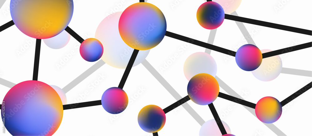 Obraz premium Line points connections geometric abstract background