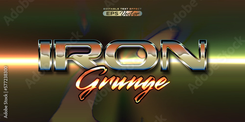 Retro editable text effect style iron grunge futuristic 80s vibrant theme with experimental background, ideal for poster, flyer, social media post with give them the rad 1980s touch