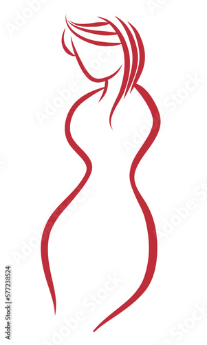 Abstract number eight with the silhouette of a woman, Vector illustration