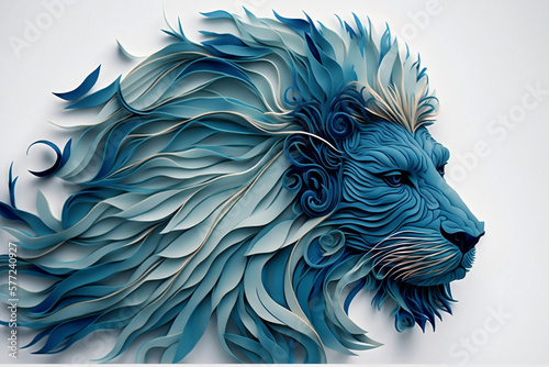 Paper quilling AI art of a lion
