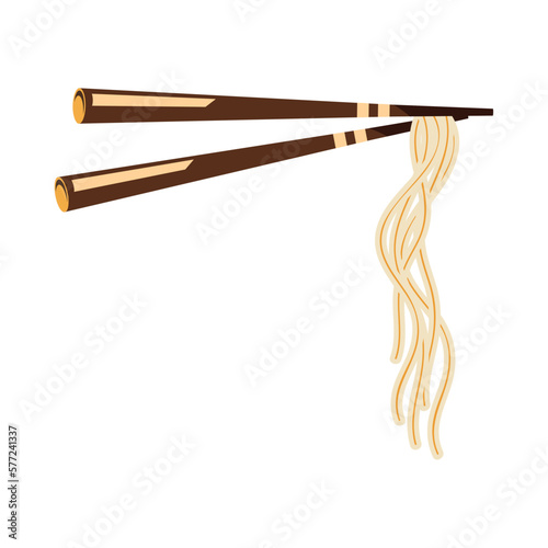 chopsticks with spaghetti