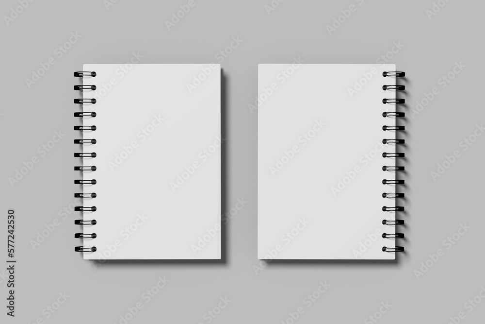 A5 Spiral Notebook Blank Mockup