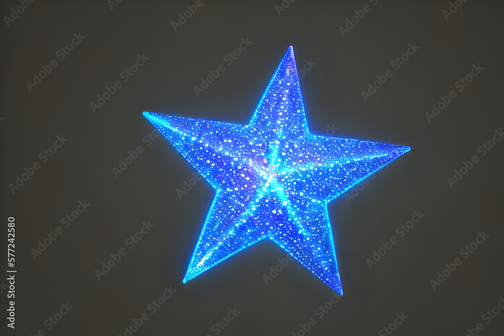 Blue star shape dot and sparking background with some empty space.