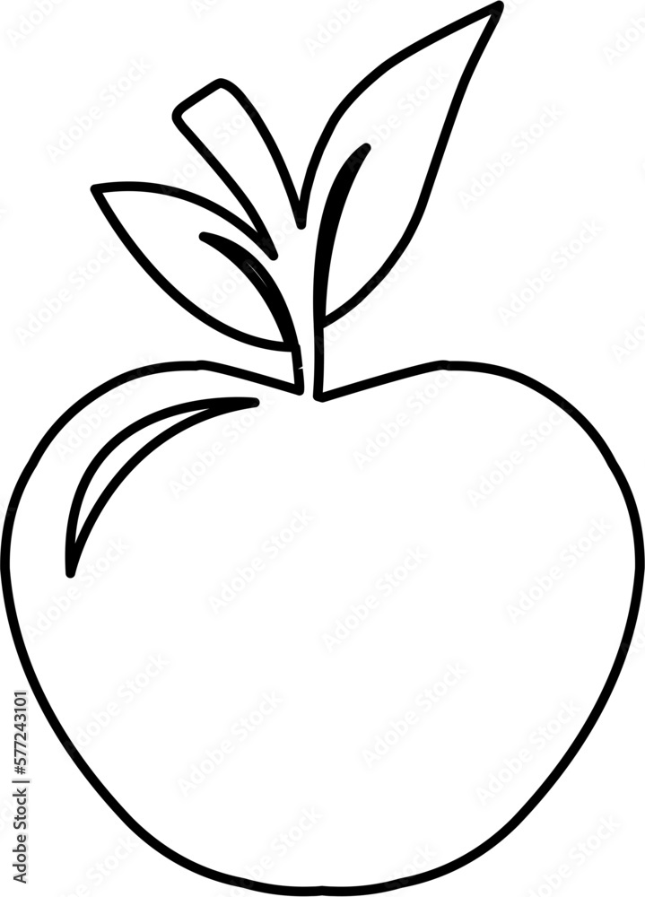 Apple Silhouette Outline Vector