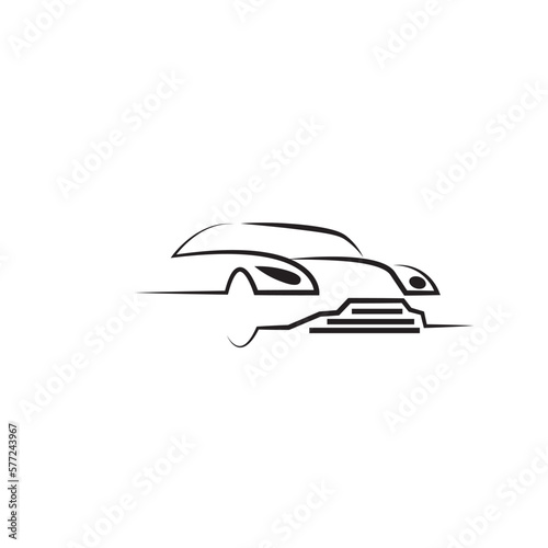 abstract car logo design automobile simple vector illustration