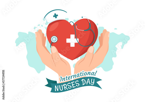 International Nurses Day on May 12 Illustration for Contributions that Nurse Make to Society in Flat Cartoon Hand Drawn for Landing Page Templates
