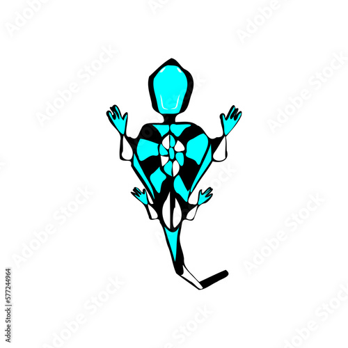 Reptile robot isolated on the white background